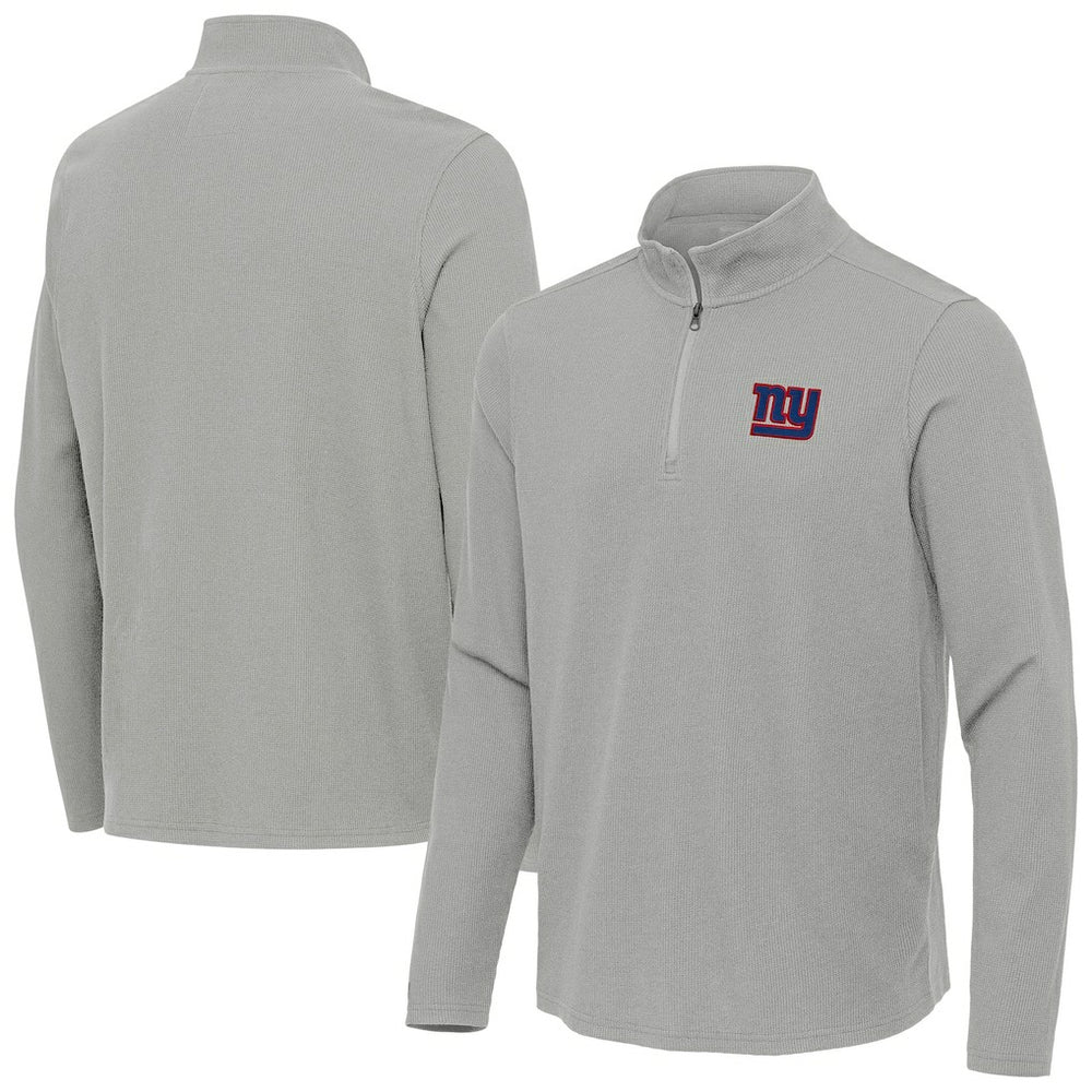 New York Giants Antigua Sync Tri-Blend Quarter-Zip Pullover
