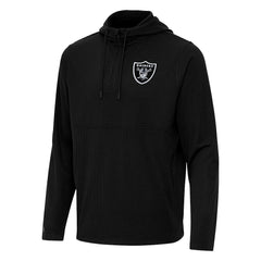 Las Vegas Raiders Antigua Connected Quarter-Zip Pullover Hoodie