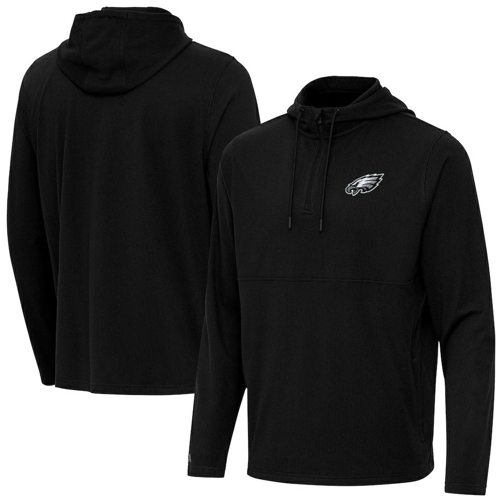 Philadelphia Eagles Antigua Connected Quarter-Zip Pullover Hoodie
