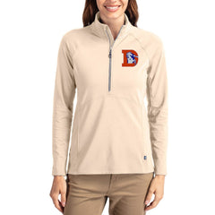 Denver Broncos Cutter & Buck Women's Throwback Adapt Eco Knit Stretch Recycled Raglan Half-Zip Pullover