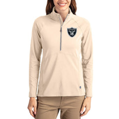 Las Vegas Raiders Cutter & Buck Women's Adapt Eco Knit Stretch Recycled Raglan Half-Zip Pullover