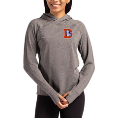 Denver Broncos Cutter & Buck Women's Throwback Logo Adapt Knit Recycled Raglan Pullover Hoodie