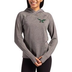 Philadelphia Eagles Cutter & Buck Women's Throwback Logo Adapt Knit Recycled Raglan Pullover Hoodie