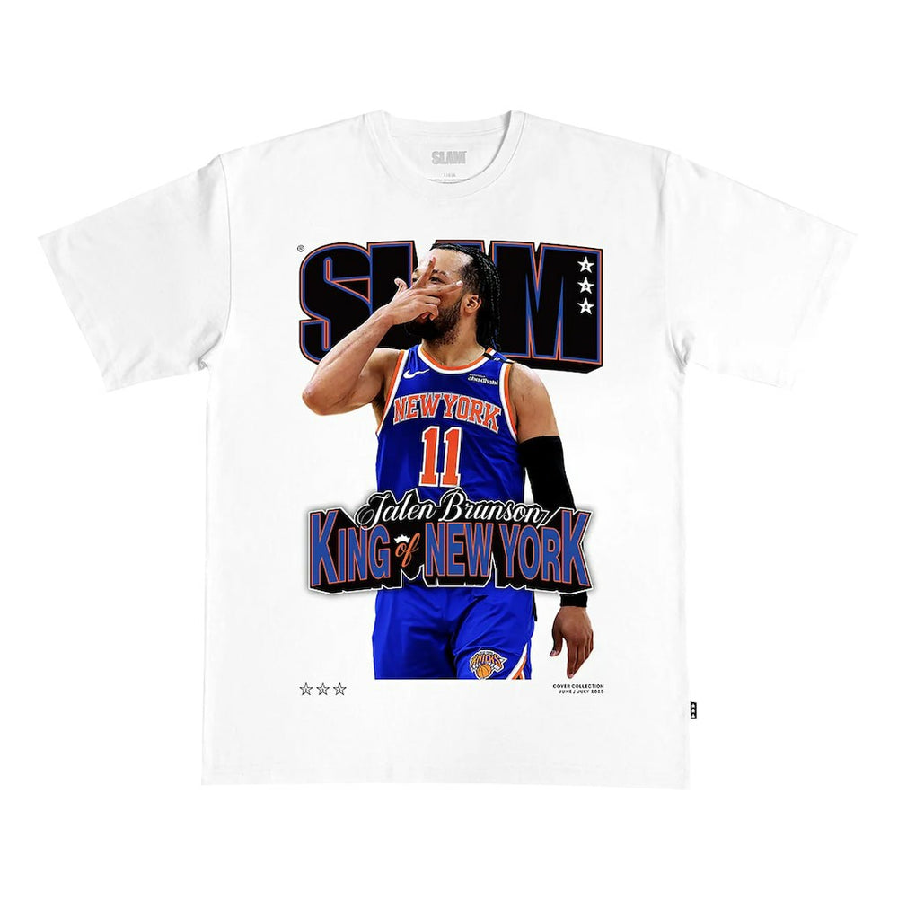Jalen Brunson New York Knicks SLAM Unisex King of New York Cover T-Shirt Online