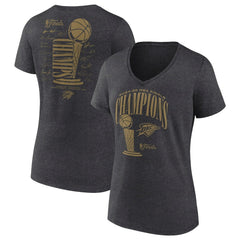Oklahoma City Thunder Women's 2025 NBA Finals Champions Double Dribble V-Neck T-Shirt Outlet
