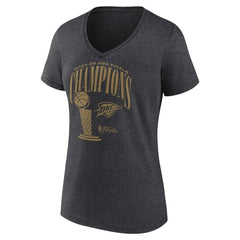 Oklahoma City Thunder Women's 2025 NBA Finals Champions Double Dribble V-Neck T-Shirt Outlet