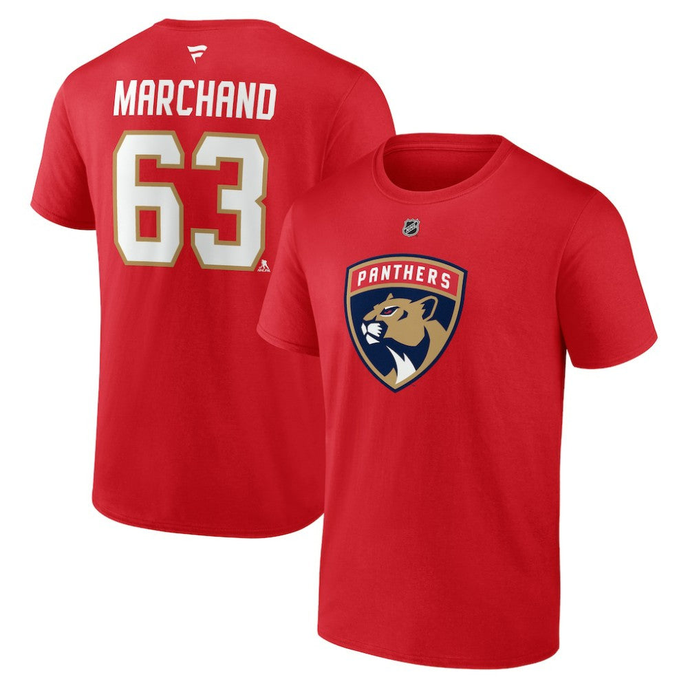 Brad Marchand Florida Panthers Fanatics Authentic Stack Name & Number T-Shirt For Sale