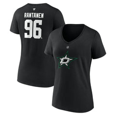 Mikko Rantanen Dallas Stars Fanatics Women's Authentic Stack Name & Number V-Neck T-Shirt Discount