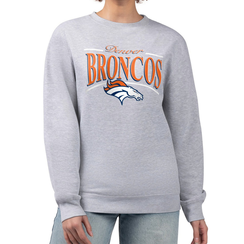 Denver Broncos Starter Women's Arch Stripe Fleece Pullover Sweatshirt