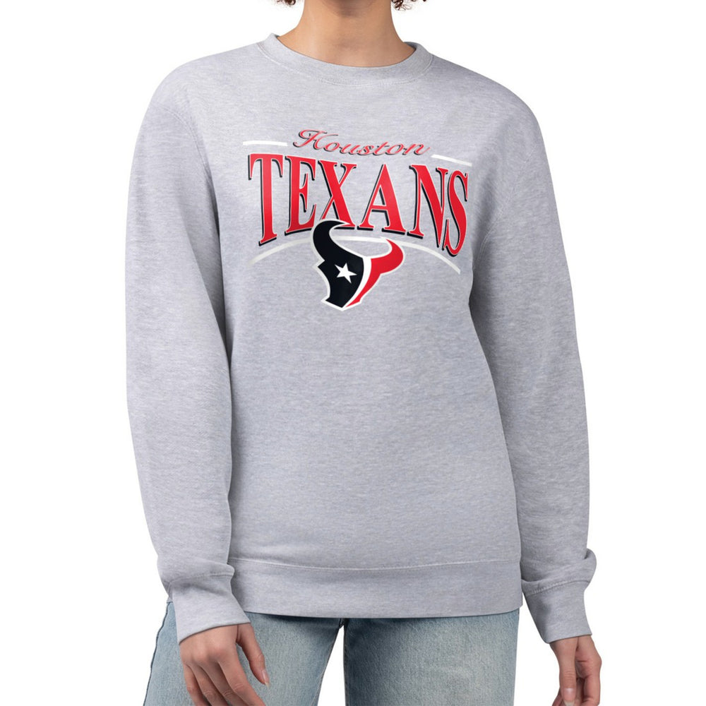 Houston Texans Starter Women's Arch Stripe Fleece Pullover Sweatshirt