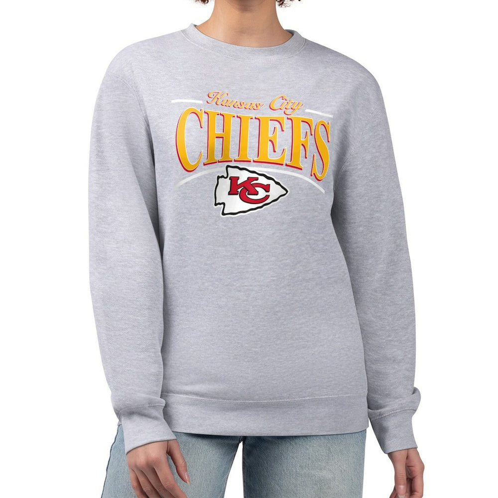 Kansas City Chiefs Starter Women's Arch Stripe Fleece Pullover Sweatshirt
