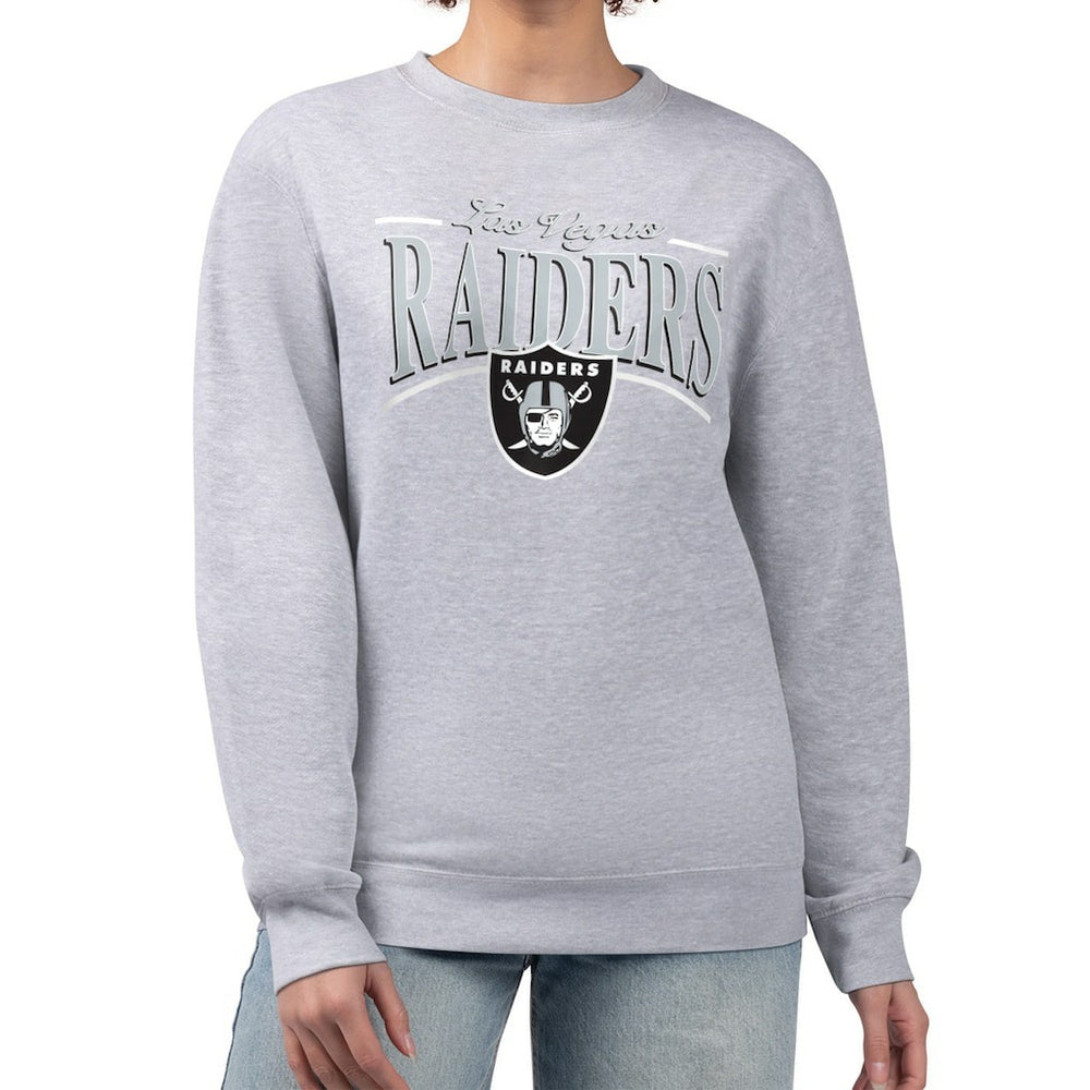 Las Vegas Raiders Starter Women's Arch Stripe Fleece Pullover Sweatshirt
