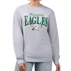 Philadelphia Eagles Starter Women's Throwback Arch Stripe Fleece Pullover Sweatshirt