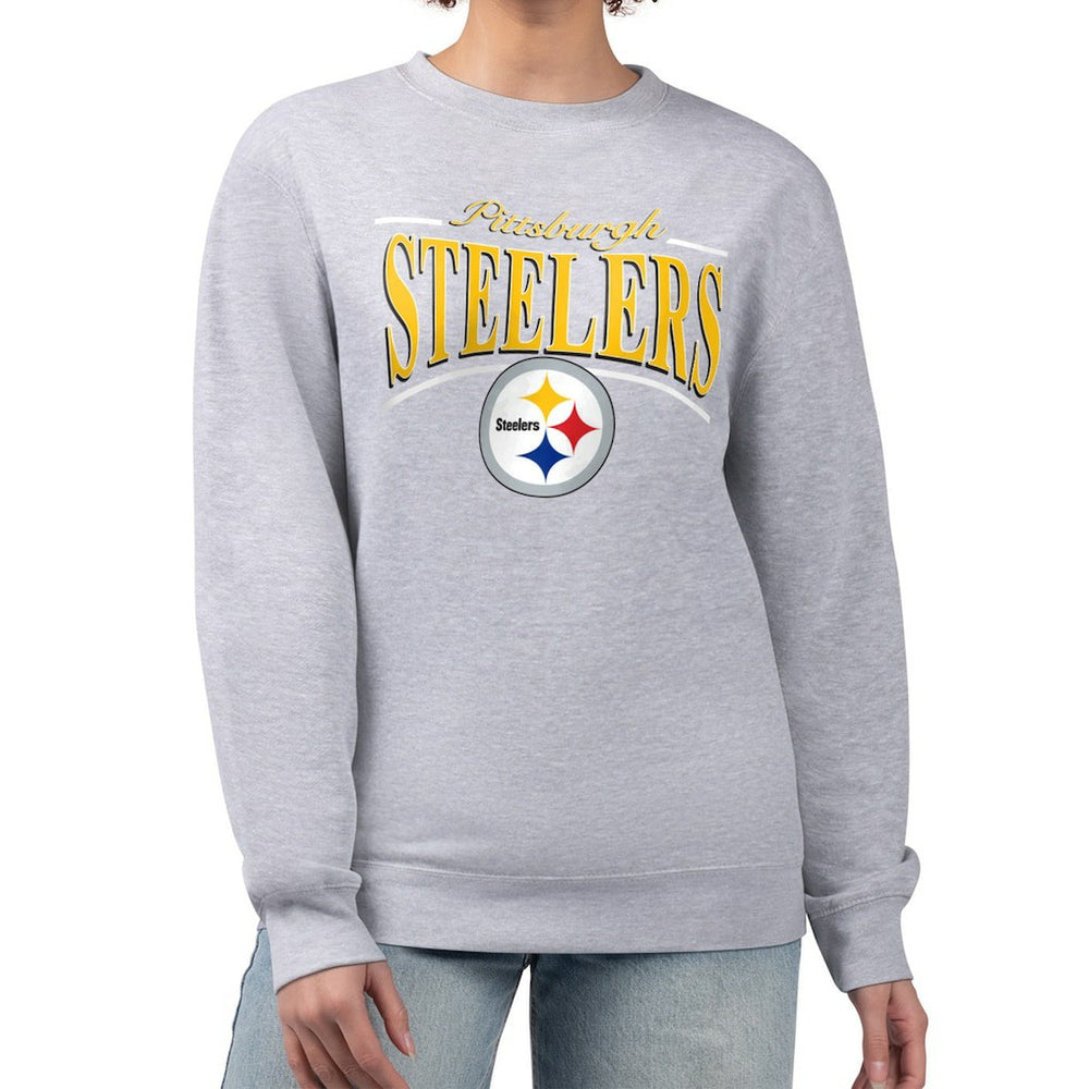 Pittsburgh Steelers Starter Women's Arch Stripe Fleece Pullover Sweatshirt