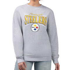 Pittsburgh Steelers Starter Women's Arch Stripe Fleece Pullover Sweatshirt