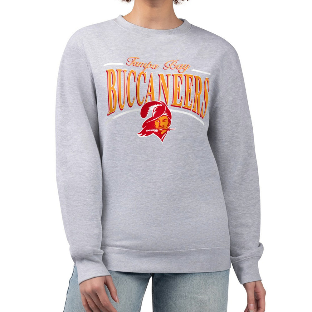 Tampa Bay Buccaneers Starter Women's Throwback Arch Stripe Fleece Pullover Sweatshirt