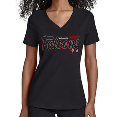 Atlanta Falcons Starter Women's Groovy Script V-Neck T-Shirt