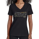New Orleans Saints Starter Women's Groovy Script V-Neck T-Shirt