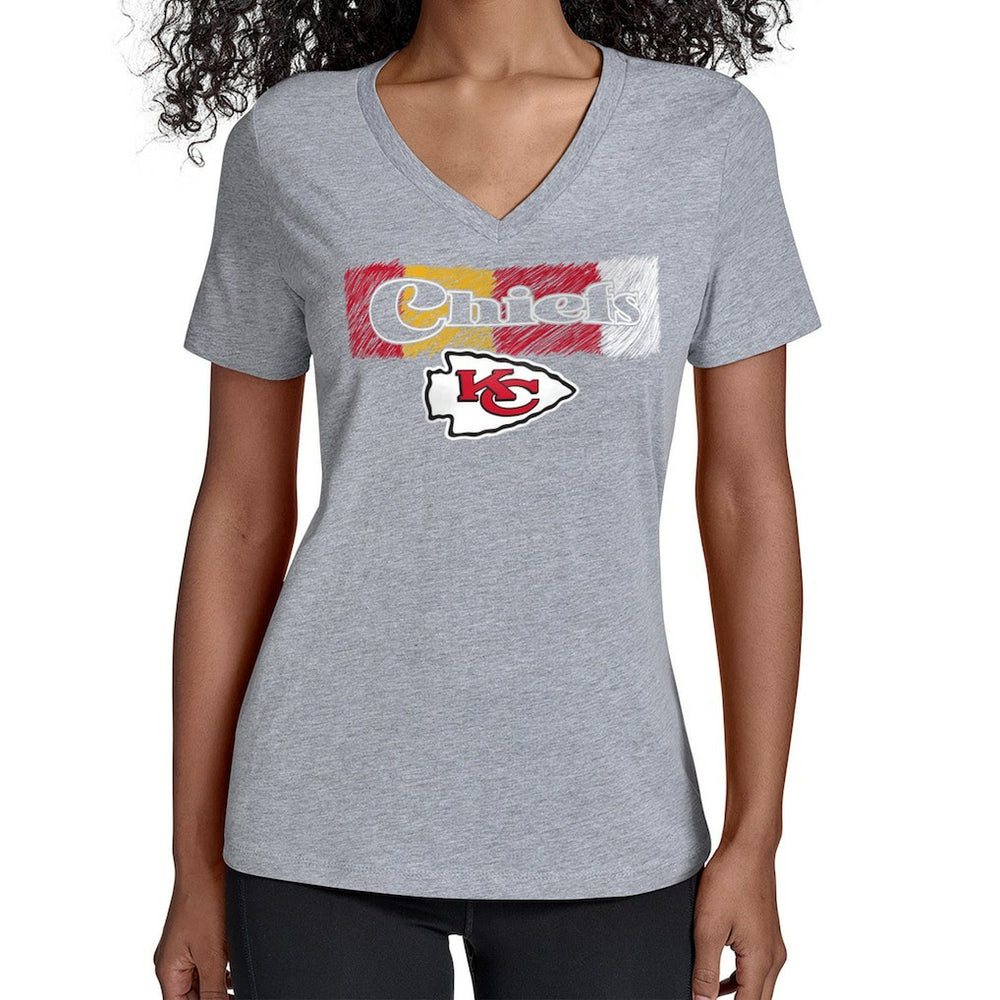 Kansas City Chiefs Starter Women's Color Shading V-Neck T-Shirt
