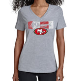 San Francisco 49ers Starter Women's Color Shading V-Neck T-Shirt