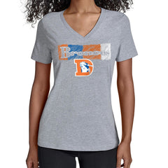 Denver Broncos Starter Women's Color Shading V-Neck T-Shirt