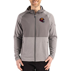 Washington Commanders Cutter & Buck Peshastin Eco Fleece Recycled Raglan Full-Zip Tri-Blend Hybrid Jacket