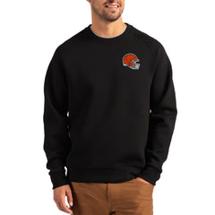 Cleveland Browns Cutter & Buck Helmet Roam Recycled Raglan Pullover Sweatshirt