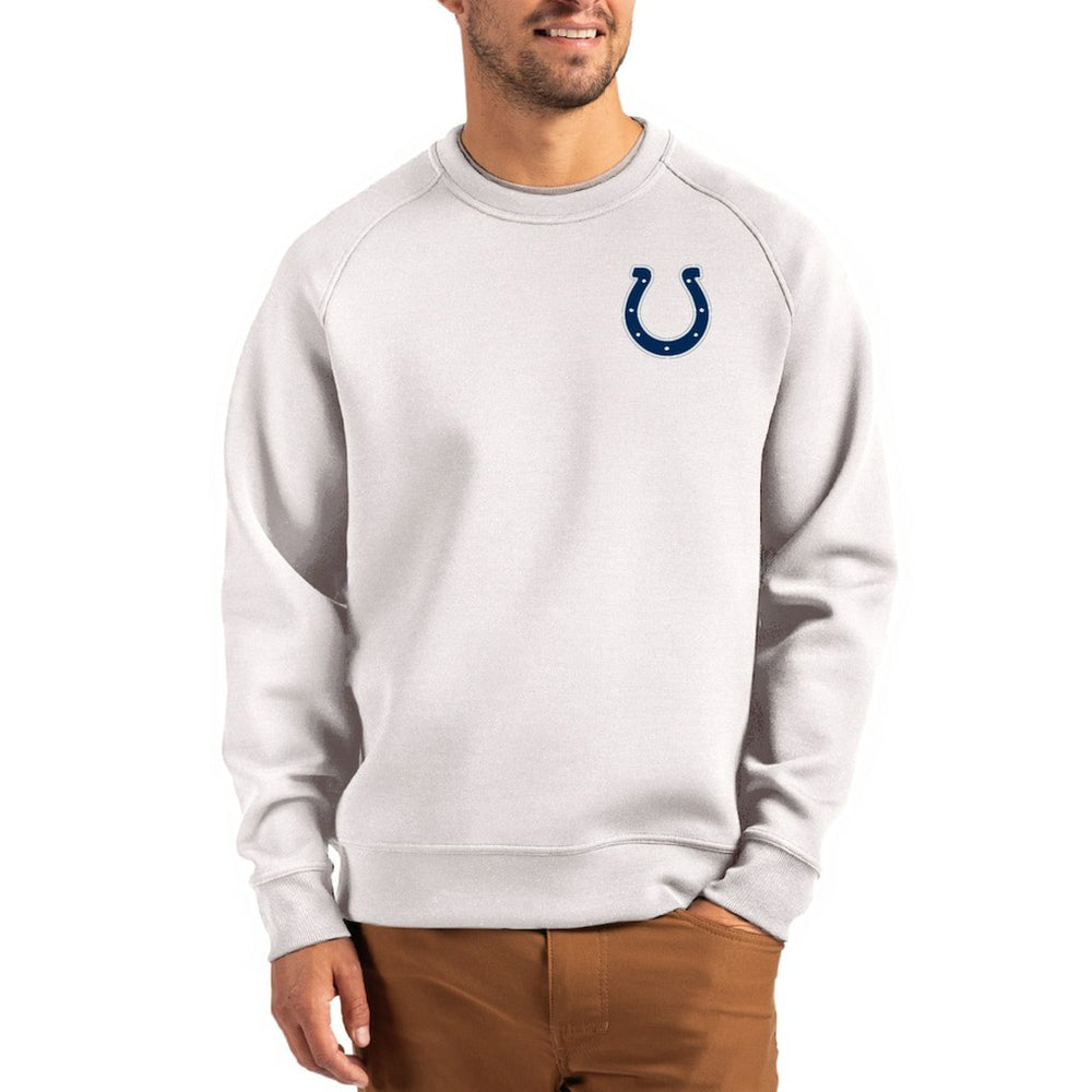 Indianapolis Colts Cutter & Buck Primary Logo Roam Recycled Raglan Pullover Sweatshirt