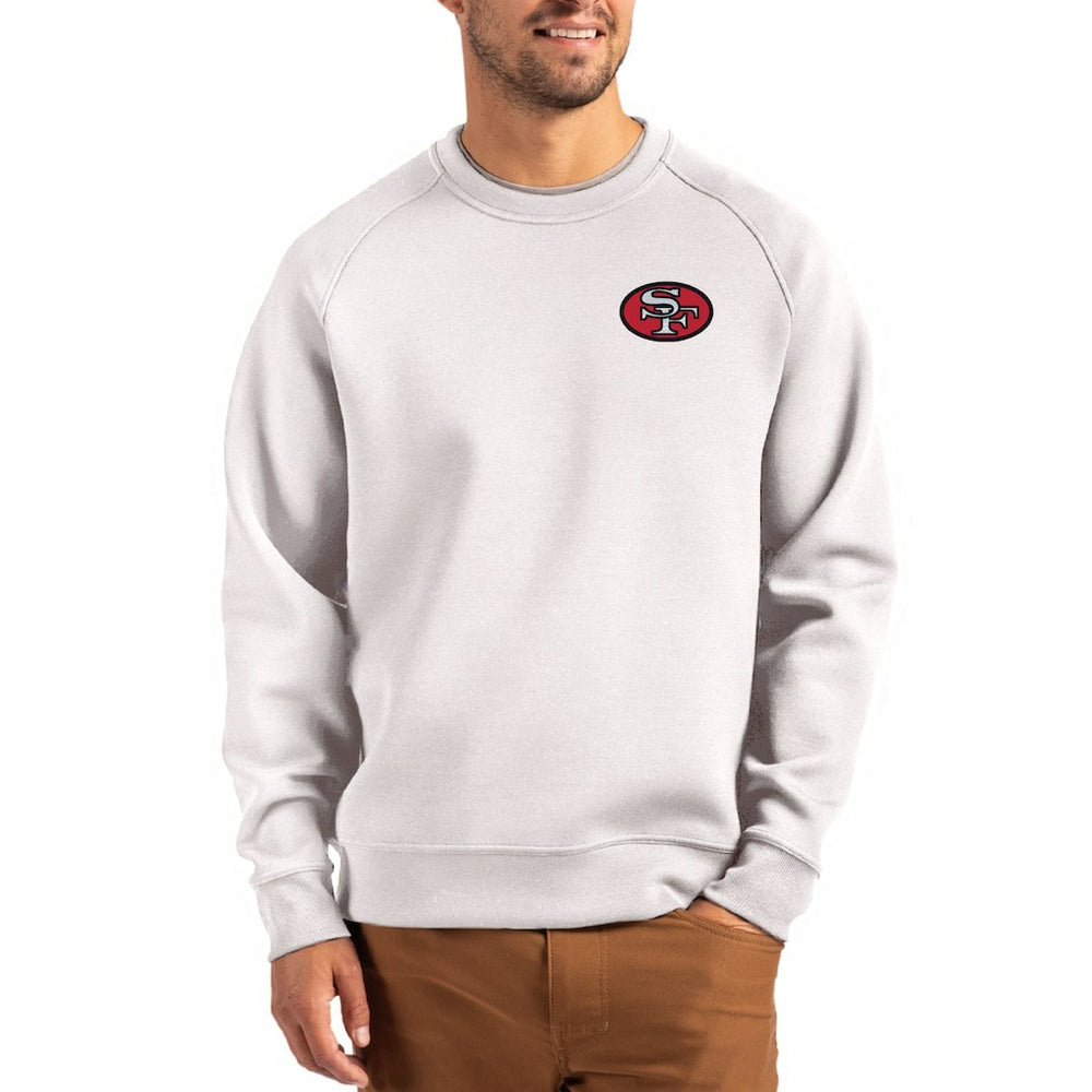 San Francisco 49ers Cutter & Buck Throwback Roam Recycled Raglan Pullover Sweatshirt