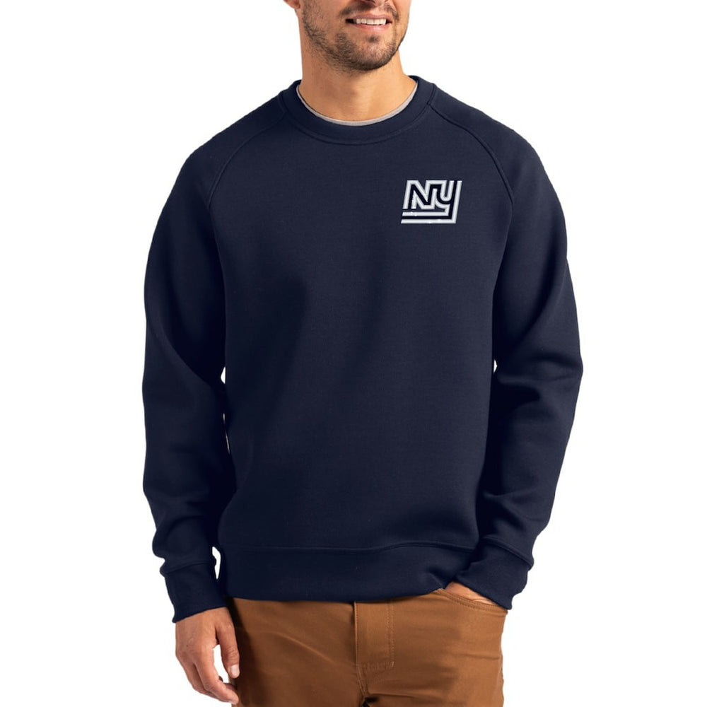 New York Giants Cutter & Buck Throwback Roam Recycled Raglan Pullover Sweatshirt