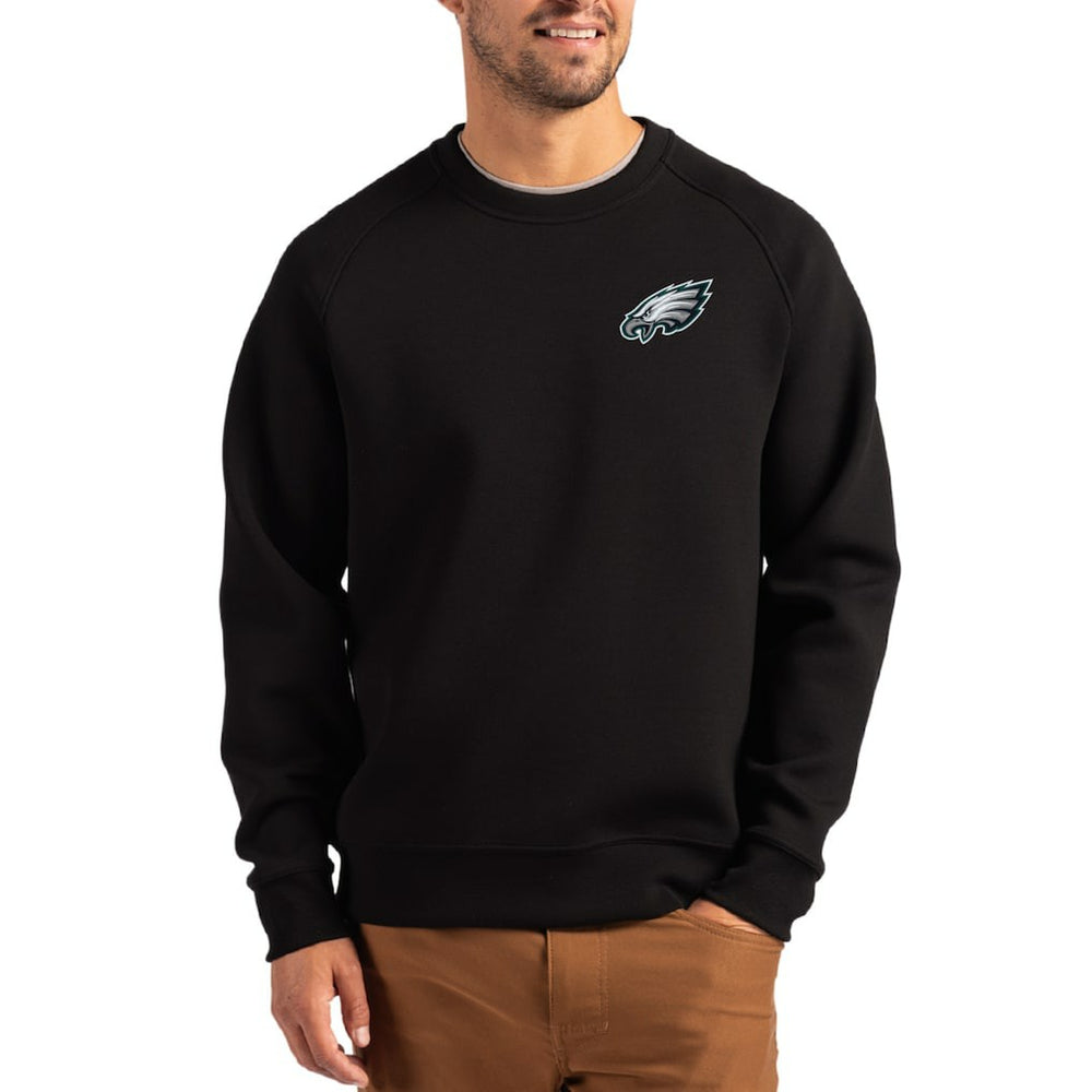 Philadelphia Eagles Cutter & Buck Primary Logo Roam Recycled Raglan Pullover Sweatshirt