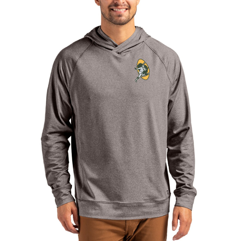 Green Bay Packers Cutter & Buck Adapt Historic Knit Recycled Raglan Pullover Hoodie