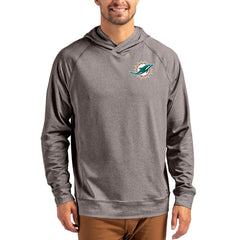 Miami Dolphins Cutter & Buck Adapt Historic Knit Recycled Raglan Pullover Hoodie