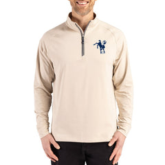 Indianapolis Colts Cutter & Buck Throwback Logo Adapt Eco Knit Stretch Recycled Quarter-Zip Pullover