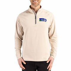 Seattle Seahawks Cutter & Buck Adapt Eco Knit Stretch Recycled Quarter-Zip Pullover