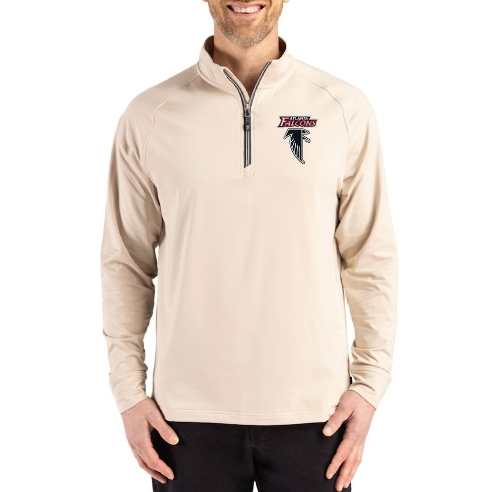 Atlanta Falcons Cutter & Buck Throwback Logo Adapt Eco Knit Stretch Recycled Quarter-Zip Pullover
