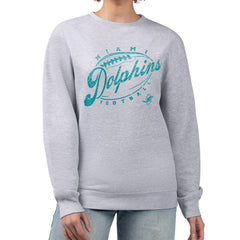 Miami Dolphins G-III 4Her by Carl Banks Women's Distressed Graphics Fleece Pullover Sweatshirt