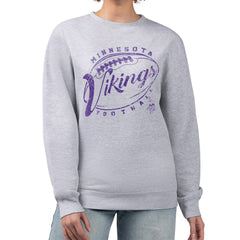 Minnesota Vikings G-III 4Her by Carl Banks Women's Distressed Graphics Fleece Pullover Sweatshirt