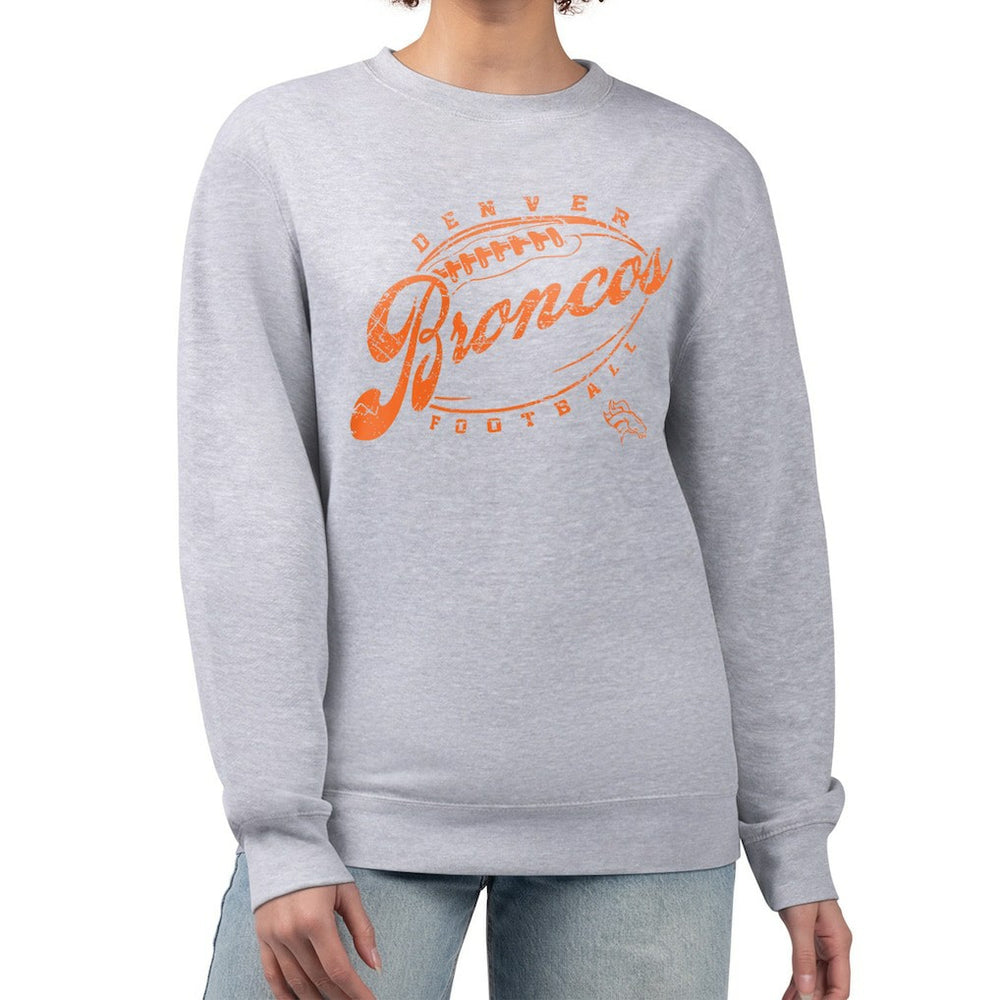 Denver Broncos G-III 4Her by Carl Banks Women's Distressed Graphics Fleece Pullover Sweatshirt