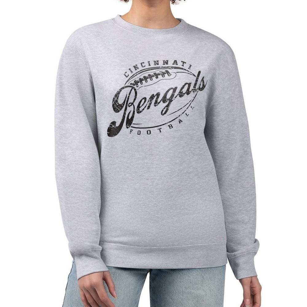 Cincinnati Bengals G-III 4Her by Carl Banks Women's Distressed Graphics Fleece Pullover Sweatshirt