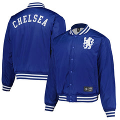 Chelsea Collegiate Sateen Full-Snap Jacket Royal - Fanatics