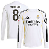 Federico Valverde Real Madrid 2025/26 Home Long Sleeve Jersey White - Adidas