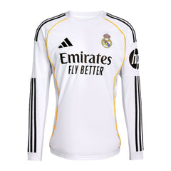 Federico Valverde Real Madrid 2025/26 Home Replica Long Sleeve Jersey White - Adidas