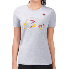 Kansas City Chiefs G-III 4Her by Carl Banks Women's Super-Slim Fit Lightweight Shadow Logo T-Shirt