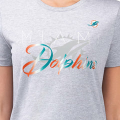 Miami Dolphins G-III 4Her by Carl Banks Women's Super-Slim Fit Lightweight Shadow Logo T-Shirt