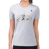 New Orleans Saints G-III 4Her by Carl Banks Women's Super-Slim Fit Lightweight Shadow Logo T-Shirt