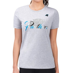 Carolina Panthers G-III 4Her by Carl Banks Women's Super-Slim Fit Lightweight Shadow Logo T-Shirt