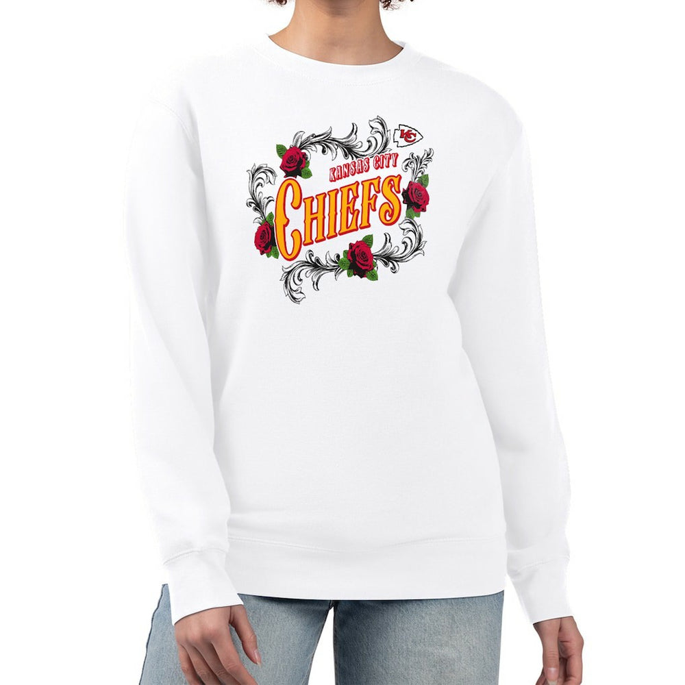 Kansas City Chiefs G-III 4Her by Carl Banks Women's Roses Fleece Tri-Blend Pullover Sweatshirt