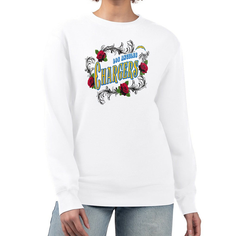 Los Angeles Chargers G-III 4Her by Carl Banks Women's Roses Fleece Tri-Blend Pullover Sweatshirt