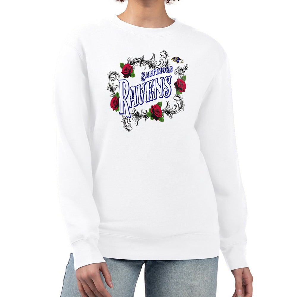 Baltimore Ravens G-III 4Her by Carl Banks Women's Roses Fleece Tri-Blend Pullover Sweatshirt